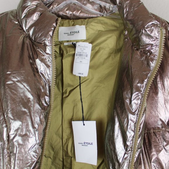NWT ISABEL MARANT ÉTOILE Kristen Metallic Jacket - Picture 4 of 10